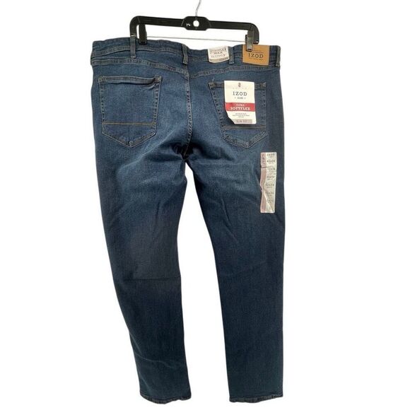 IZOD Men’s Slim Fit Ultra Soft Flex Stretch Jeans Vespa Blue 42x34 NWT - Picture 9 of 16